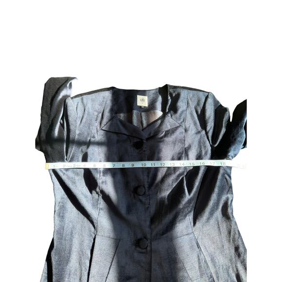 Cabi Navy Blue Velvet Peter Pan Dressy Entrance Coat Dinner Jacket Size Medium - Picture 10 of 11